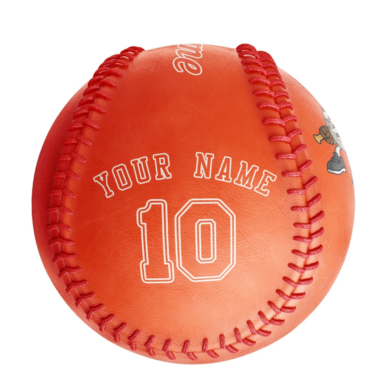 Personalized Orange Leather Orange Authentic Baseballs