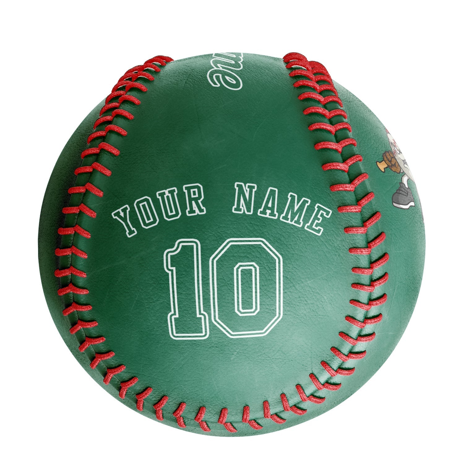 Personalized Kelly Green Leather Kelly Green Authentic Baseballs