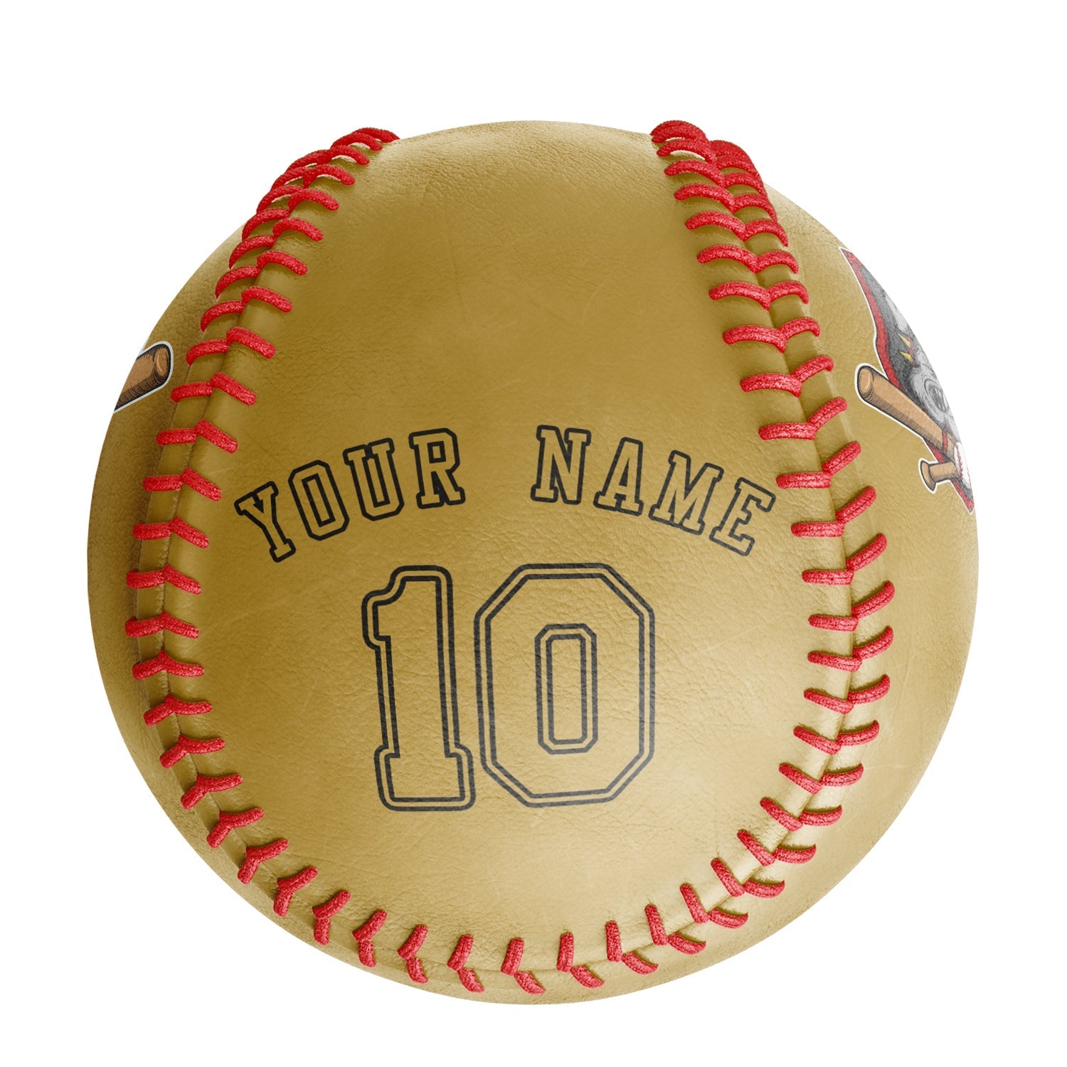 Personalized Old Gold Leather Old Gold Authentic Baseballs