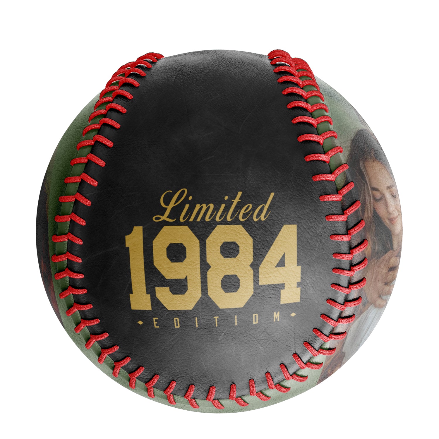 Personalized Anniversary Name Time Photo Black Baseballs