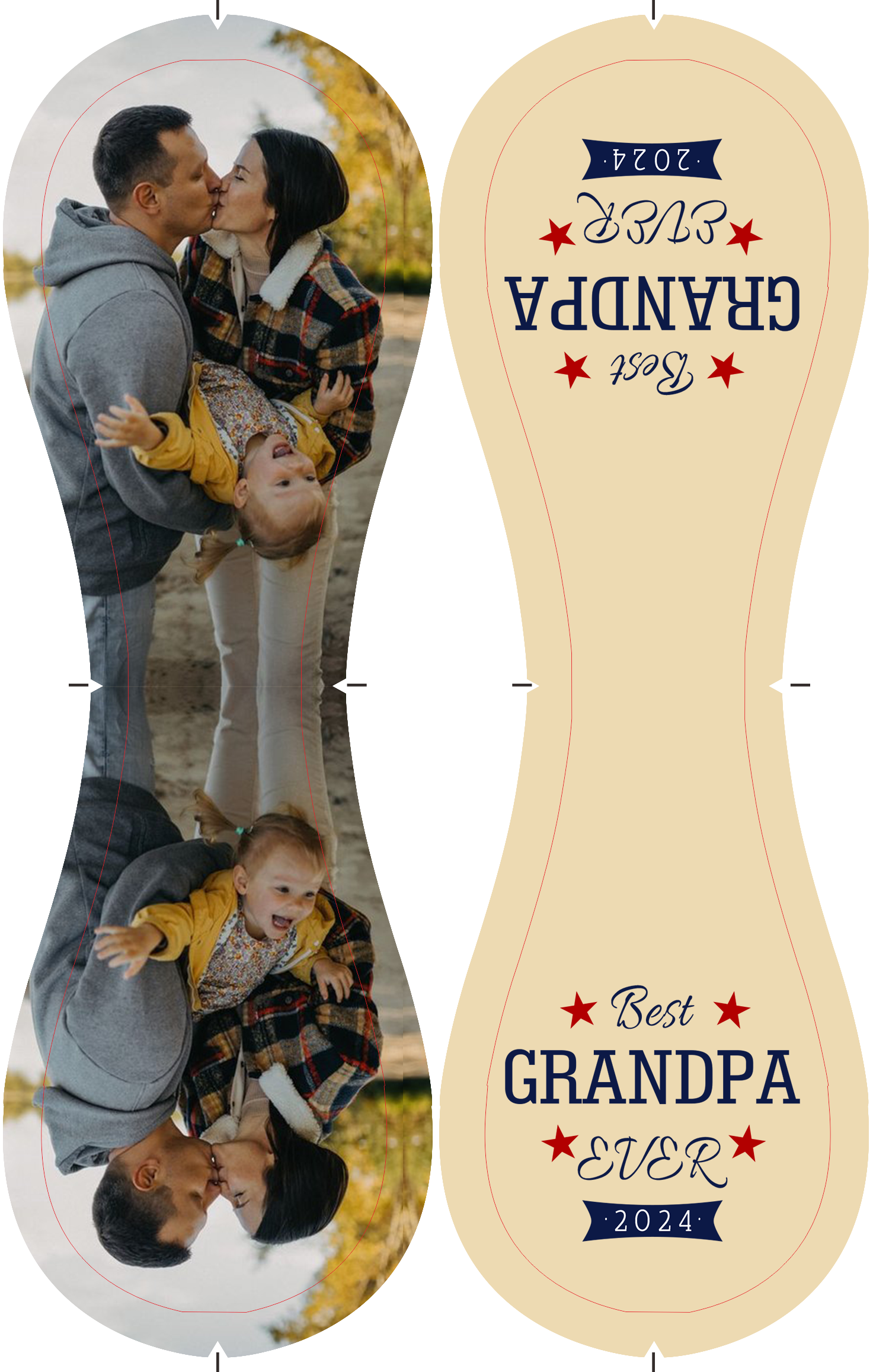 Personalized Dad Grandpa Khaki Photo Baseballs