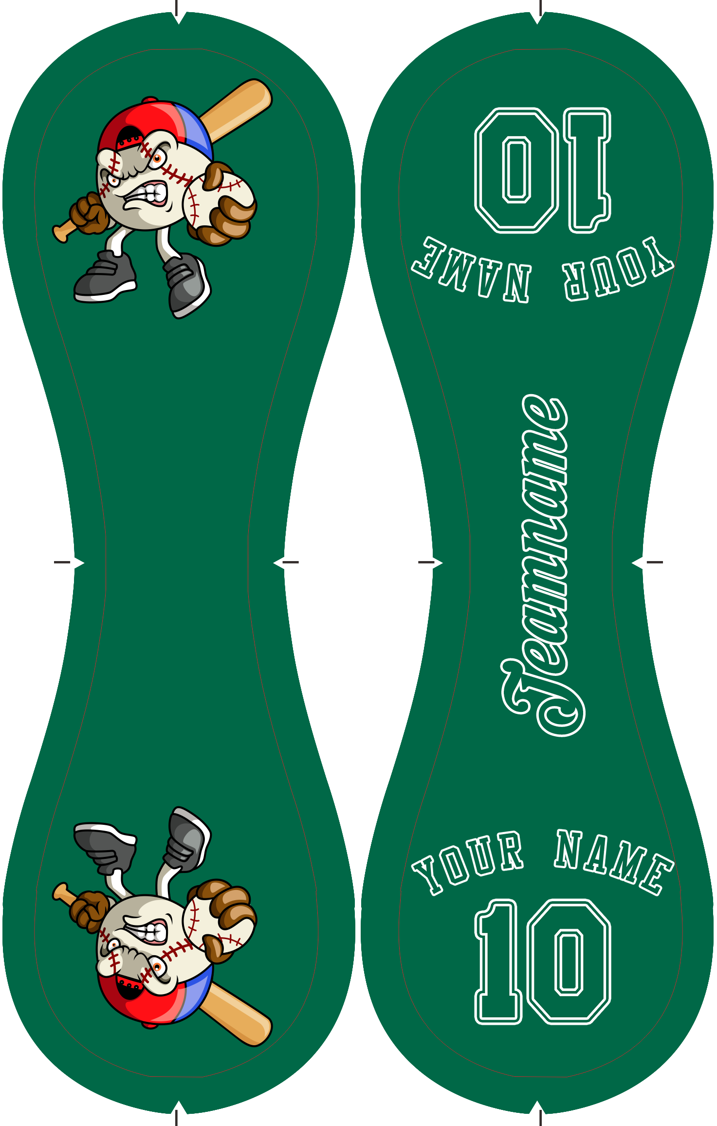 Personalized Kelly Green Leather Kelly Green Authentic Baseballs