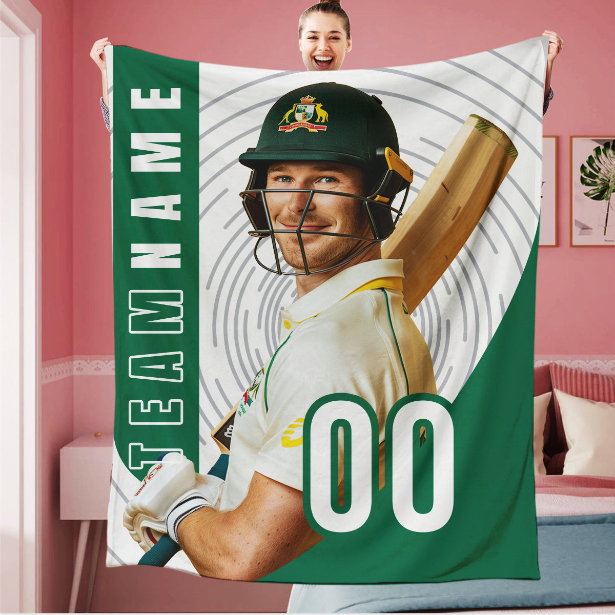 Personalized Baseball Team Photo Sports Blanket