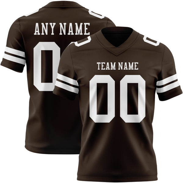 Custom Brown White Mesh Authentic Football Jersey