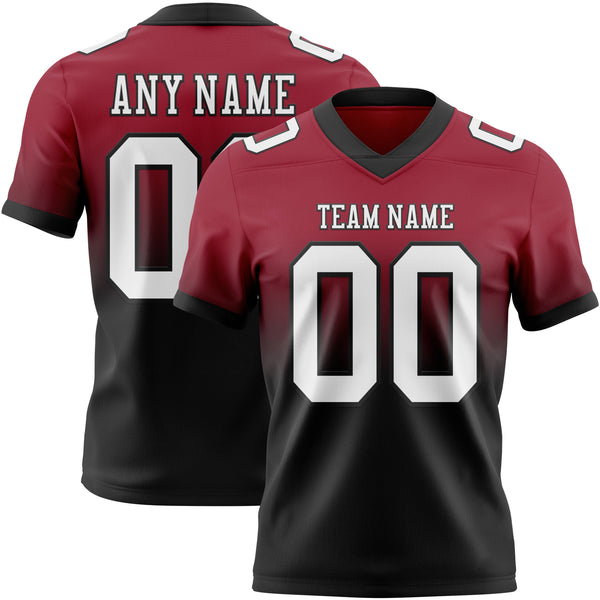 Custom Cardinal White-Black Mesh Authentic Fade Fashion Football Jersey