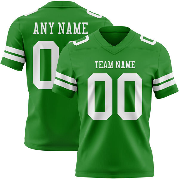 Custom Grass Green White Authentic Football Jersey