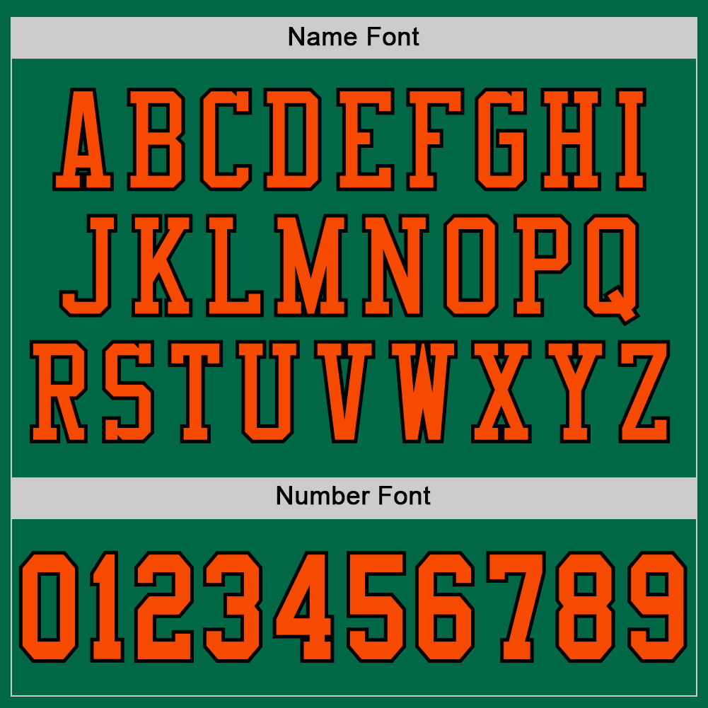 Custom Kelly Green Orange-Black Mesh Authentic Football Jersey