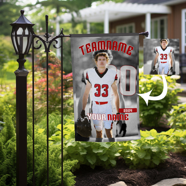 Personalized Football Team Name Photo Garden Flag