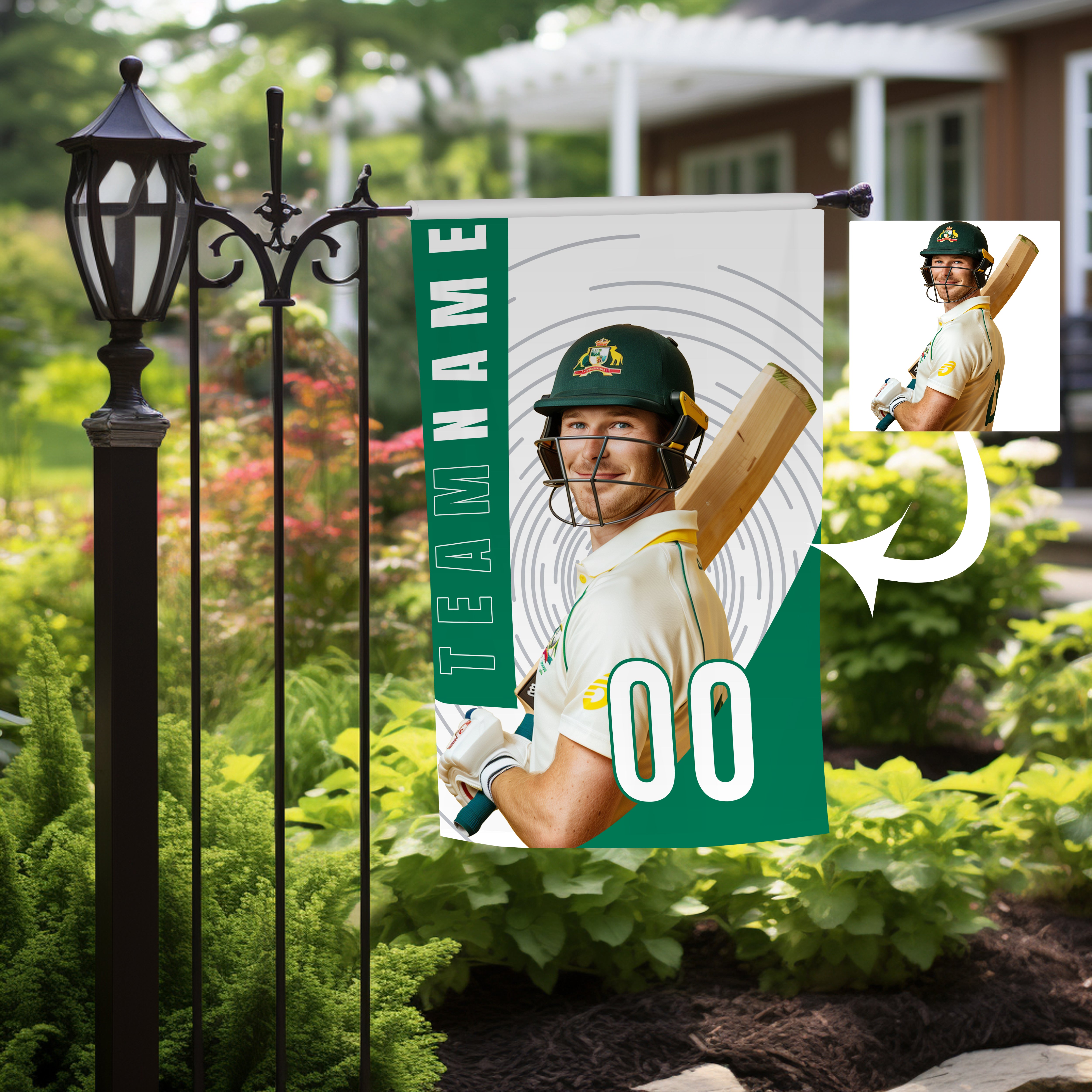 Personalized Baseball Team Name Photo Garden Flag