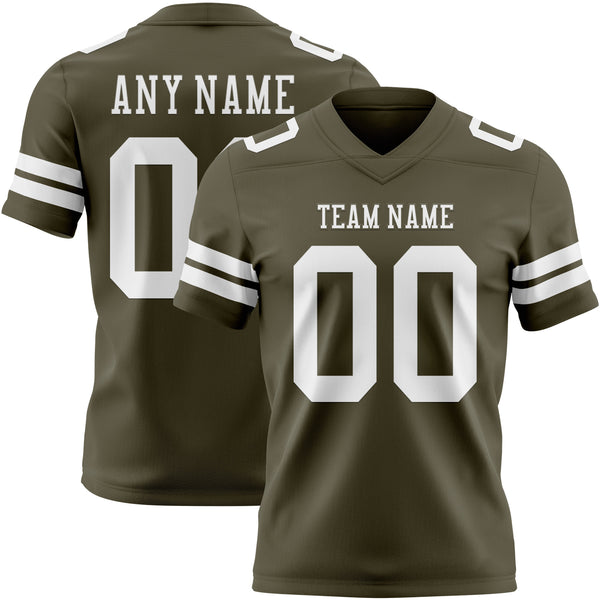 Custom Olive White Mesh Authentic Salute To Service Football Jersey