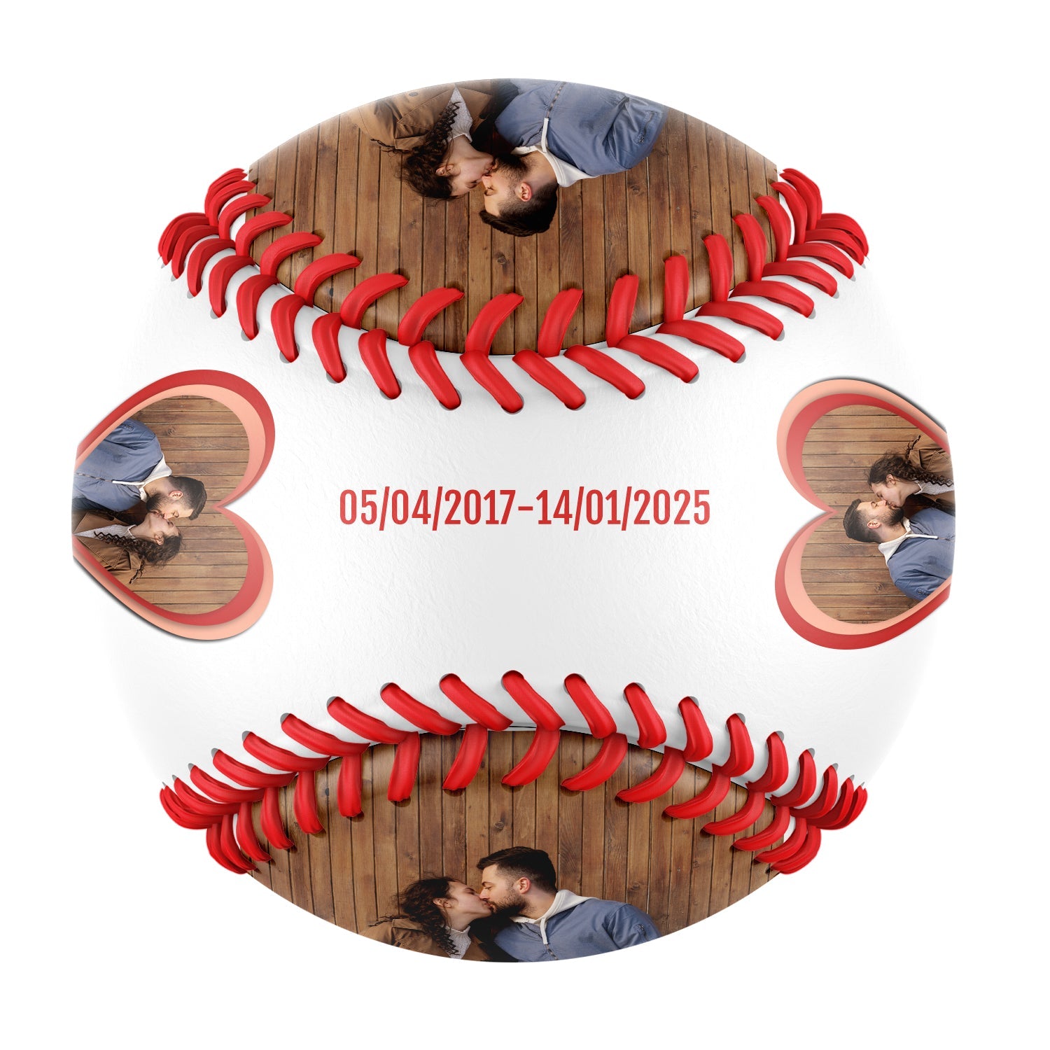 I love My Girlfriend Personalized Anniversary Name Date Photo White Baseballs