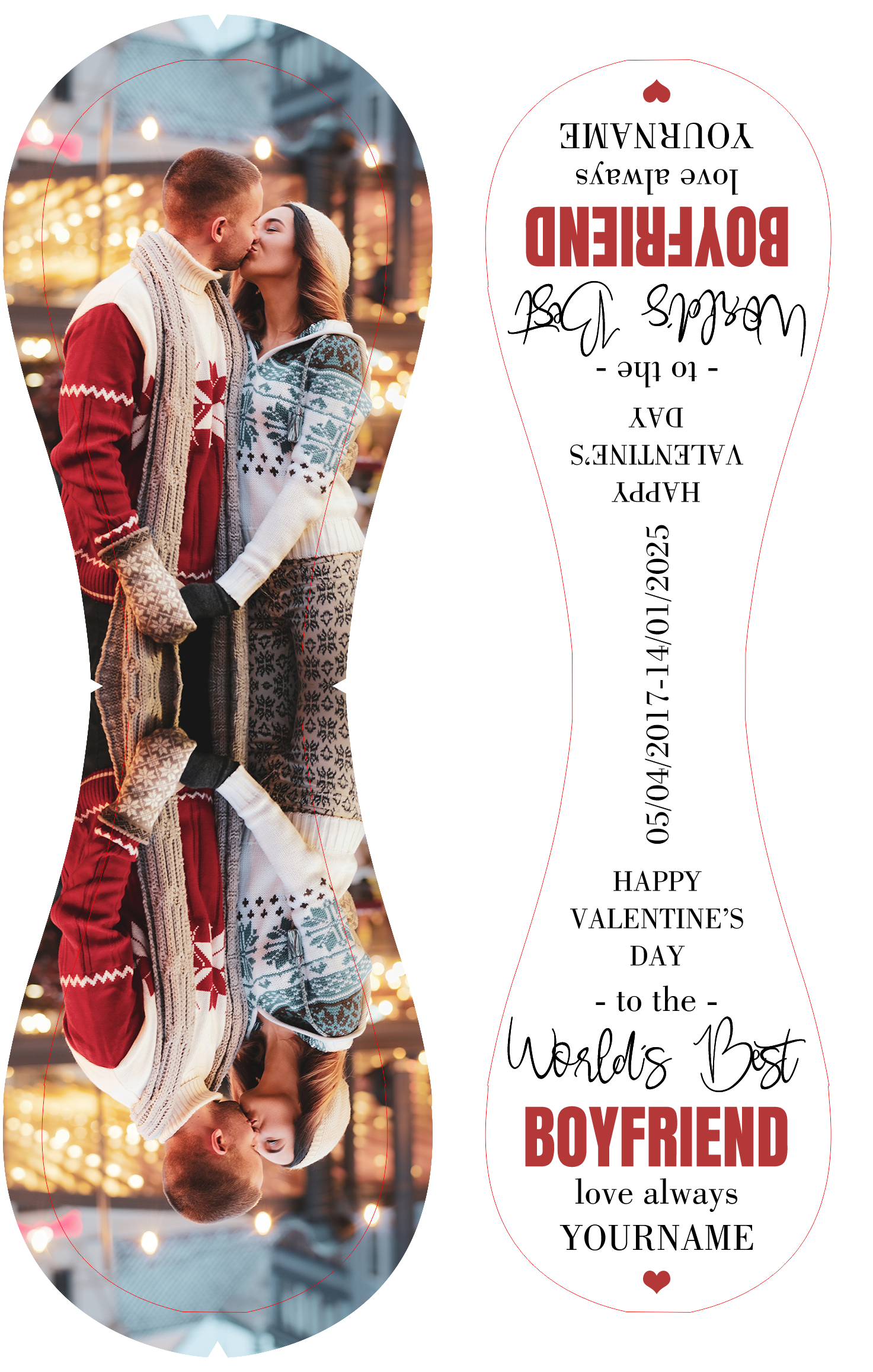 Happy Valentine's Day To The World‘s Best Boyfriend Personalized Anniversary Name Date Photo White Baseballs