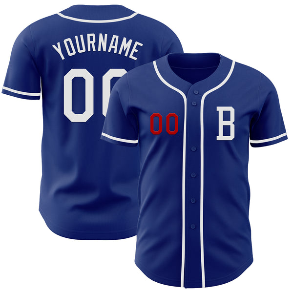 Custom Royal White-Red Authentic Baseball Jersey