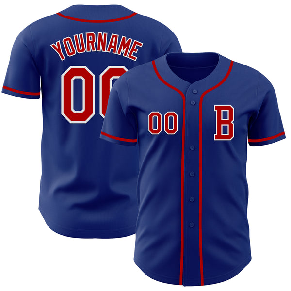 Custom Royal Red-White Authentic Baseball Jersey