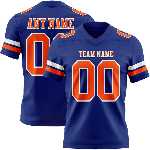 Custom Royal Orange-White Authentic Football Jersey