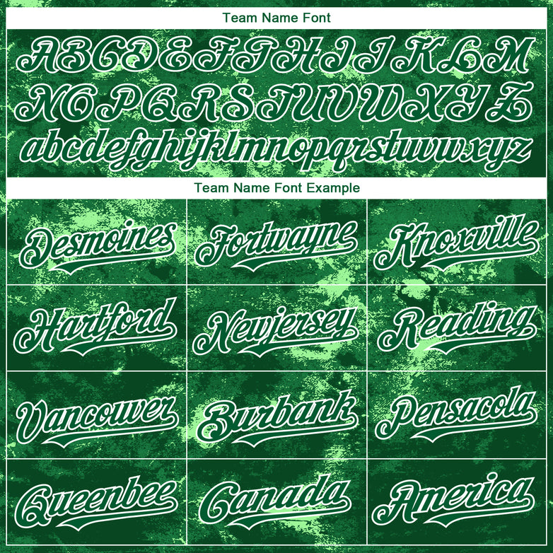 Custom Tie Dye Green-White 3D Authentic Baseball Jersey