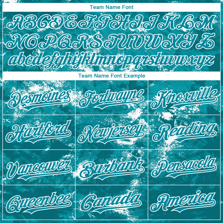 Custom Tie Dye Teal-White 3D Authentic Baseball Jersey