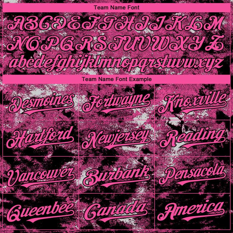 Custom Tie Dye Pink-Black 3D Authentic Baseball Jersey
