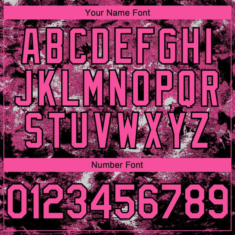 Custom Tie Dye Pink-Black 3D Authentic Baseball Jersey