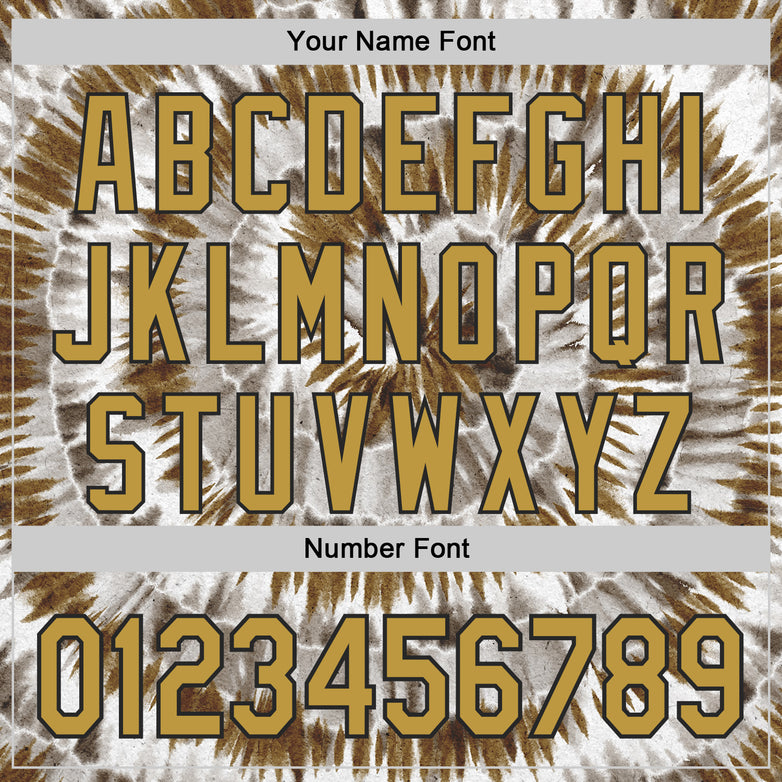 Custom Tie Dye Old Gold-Black Shibori Pattern Authentic Baseball Jersey