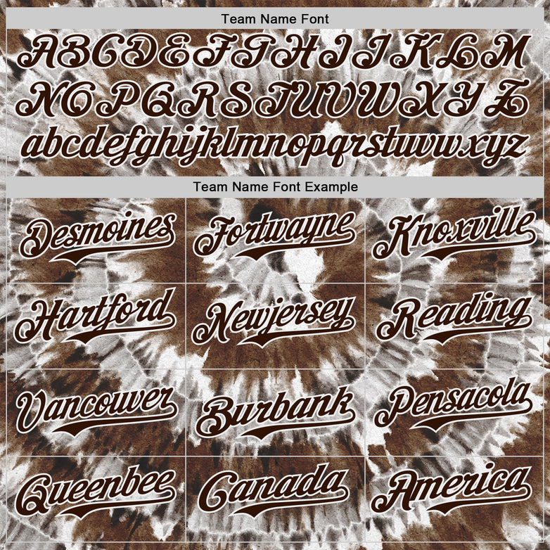 Custom Tie Dye Brown-White Shibori Pattern Authentic Baseball Jersey