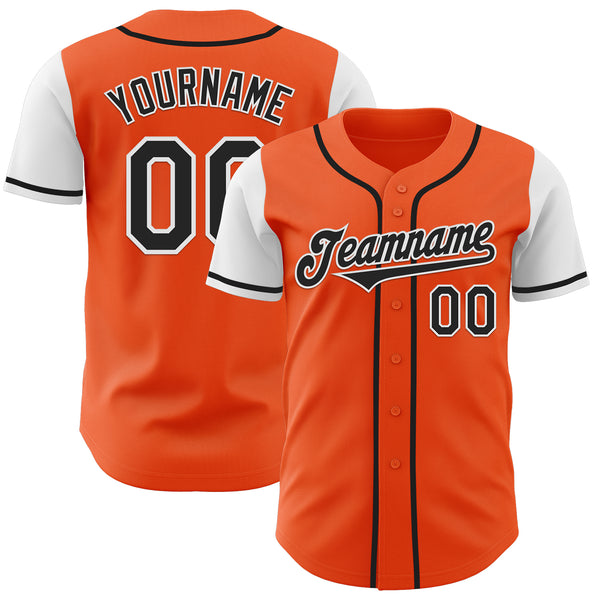 Custom Orange Black-White Authentic Two Tone Baseball Jersey