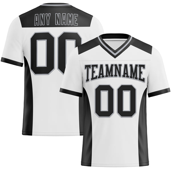 Custom White Black-Gray Authentic Football Jersey