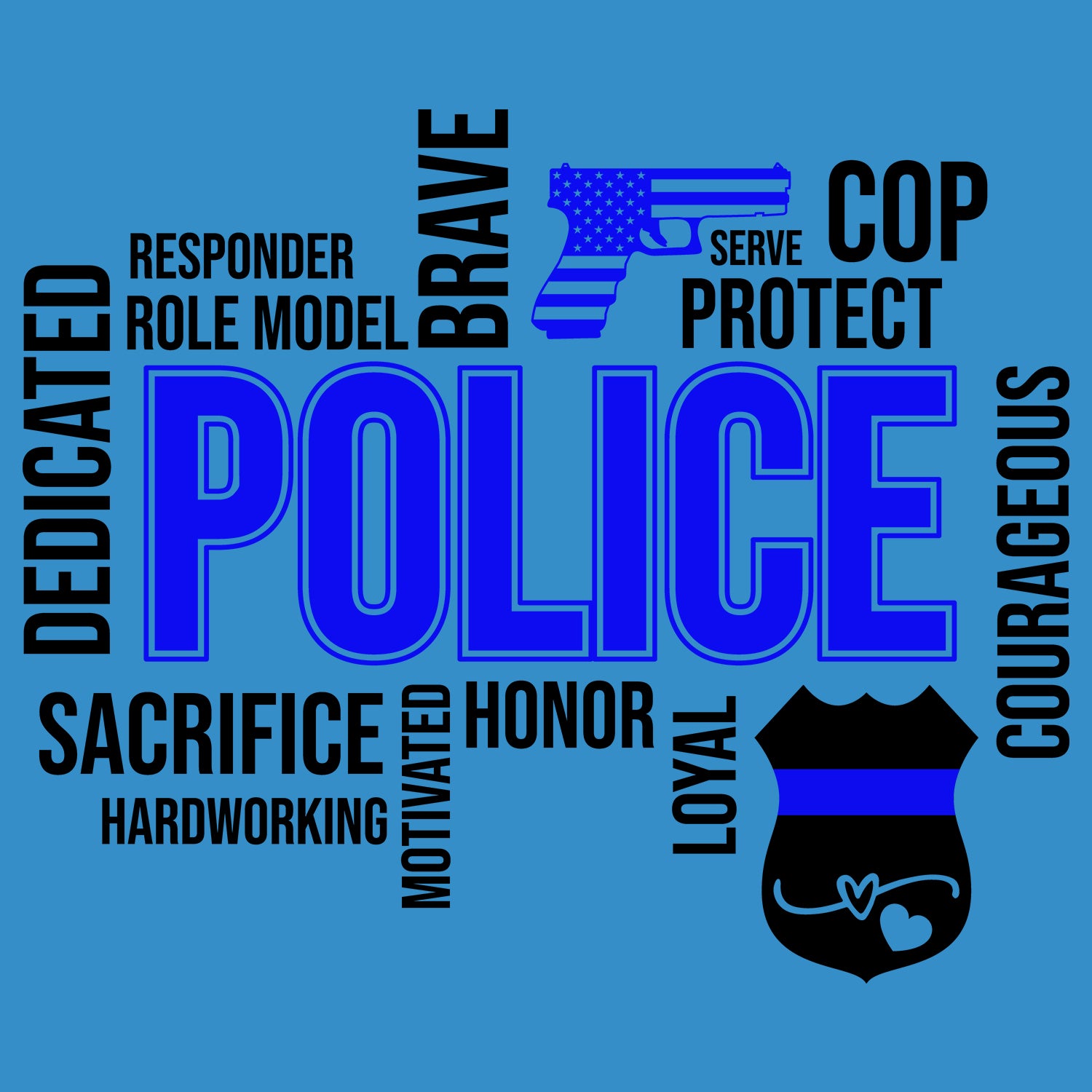 Police German Shepherd American Flag T-Shirt