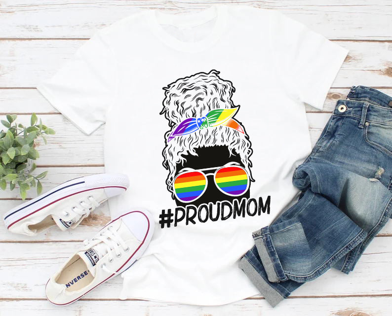 Proud Mom Rainbow LGBT T-Shirt