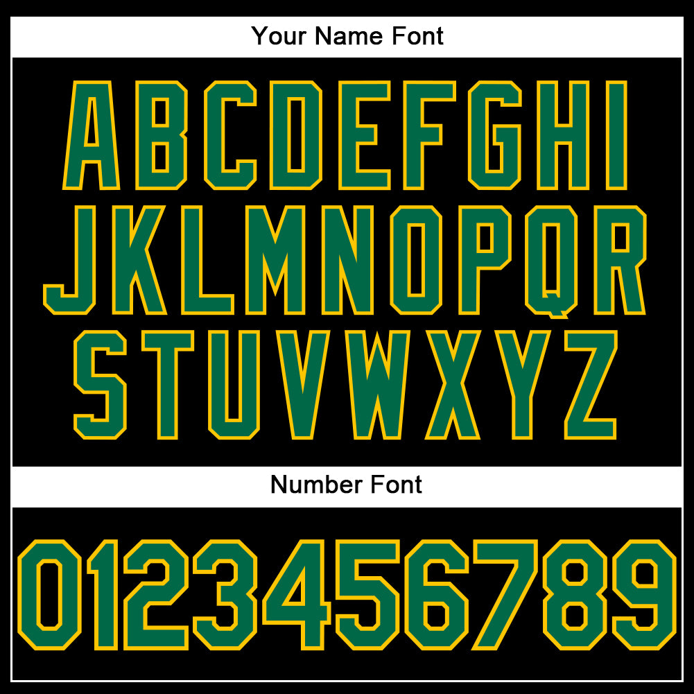 Custom Black Kelly Green-Yellow Performance T-Shirt