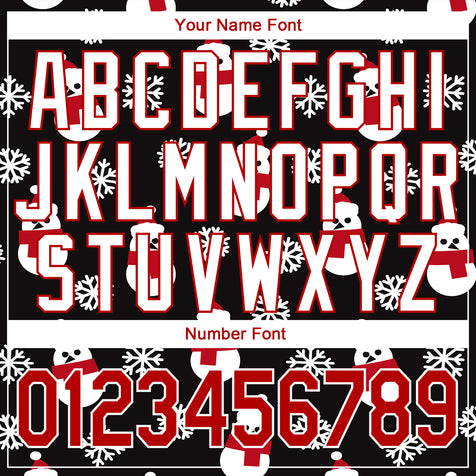 Custom Black Red-White Christmas 3D Performance T-Shirt