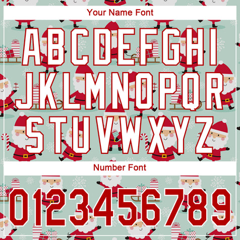 Custom Green Red-White Christmas 3D Authentic Baseball Jersey