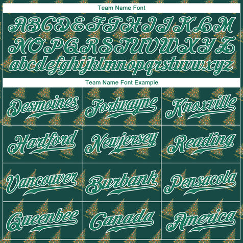 Custom Kelly Green Kelly Green-White Christmas 3D Authentic Baseball Jersey