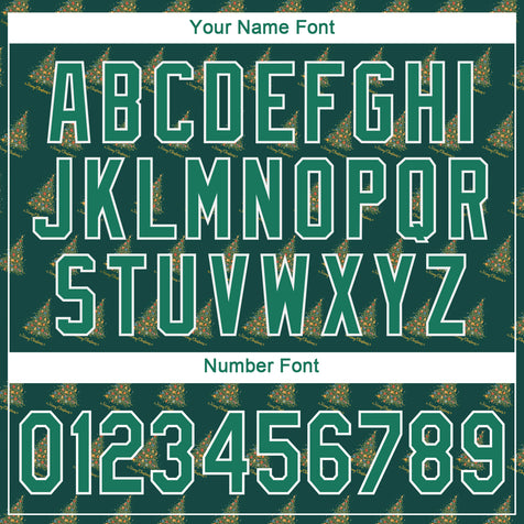 Custom Kelly Green Kelly Green-White Christmas 3D Authentic Baseball Jersey