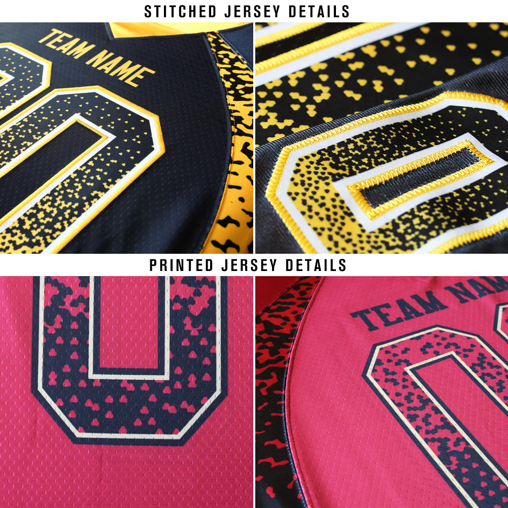 Custom Black Gold-White Drift Fashion Football Jersey